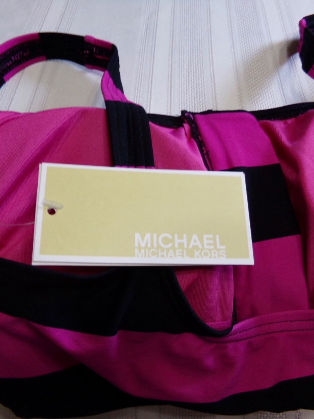 NWT Michael Michael Kors 660 Cerise Sport, Stripped 2PC Bikini Size XS - Picture 11 of 13